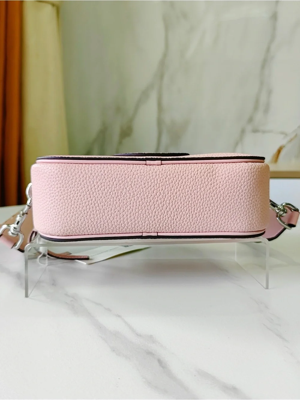 Tory Burch Blush Pink Pebbled Leather Camera Crossbody